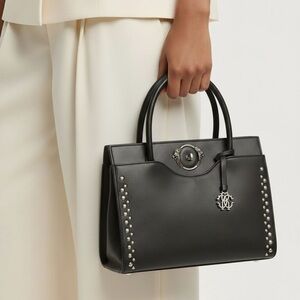 Roberto Cavalli Handbag Studded Leather Satchel like new condition